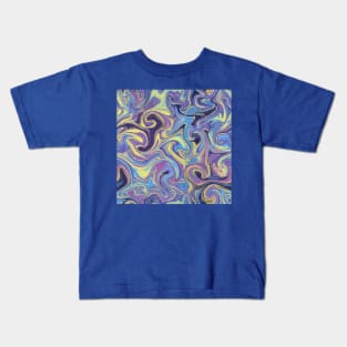 Abstract Swirls- Purple & Gold Kids T-Shirt